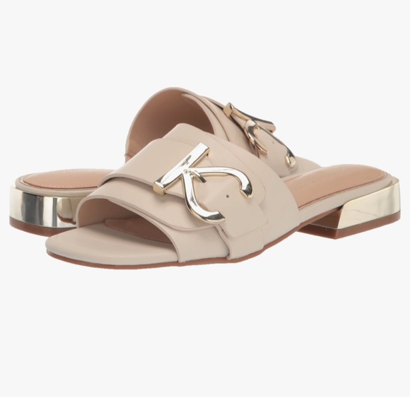 Kenneth Cole Elegant Cream Ecru Slide Sandals in Size 8 NWOT - Picture 1 of 6